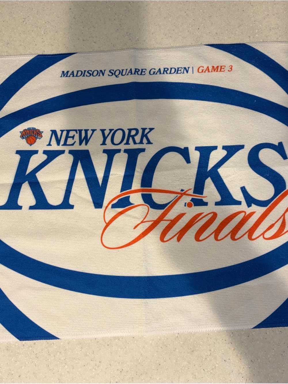 New York Knicks Finals Towel Game 3 Ticket Holder Swag Madison Square Garden NBA